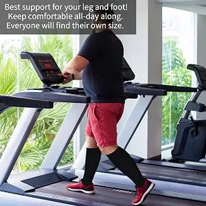 Extra Wide Calf Compression Socks Women Men 20-32mmHg Knee High Plus Size Beige 2X-Large (Pack of 1) - Blahhey