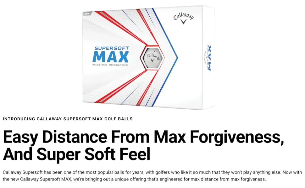 Callaway Supersoft Max Golf Balls 12B PK 2023 Version White - supersoft pink