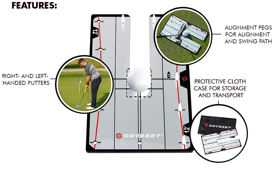 Odyssey Golf Putting Mirror Training Aid For Golf, 12 Inch - Features Banner