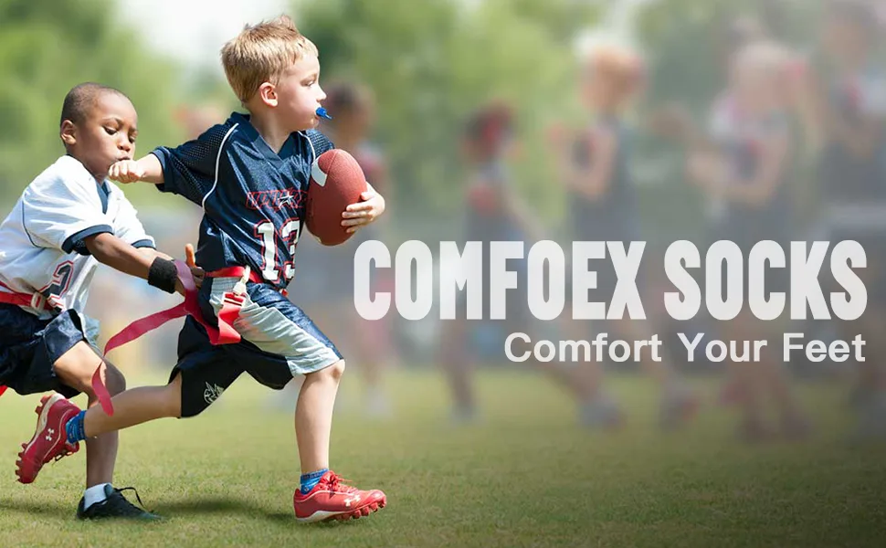 Comfoex Boys Socks 6 Pairs Ankle Athletic Sock Half Cushioned Low Cut Socks For Little Big Kids Grey 6 Pairs 4-7 Years - product information 15
