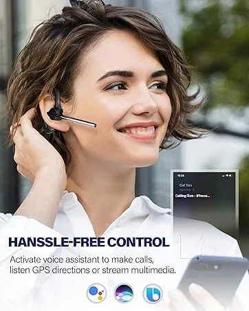 CONAMBO Bluetooth Headset V5.1, 16 Hrs HD Talktime CVC8.0 Dual Mic Noise Cancelling Hands Free Bluetooth Earpiece for Cell Phone iPhone Android Driving Business Office - product information 13