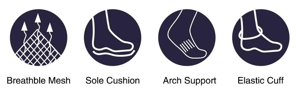 Cooplus Men's Cotton Athletic Ankle Socks Performance Cushioned Quarter Moisture Wicking Sock - 6 Pairs Black 6 Pairs Medium - product information 4