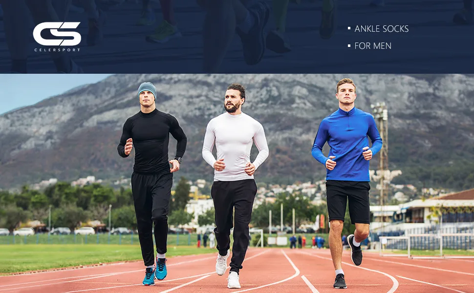 CelerSport 6 Pack Men's Ankle Socks with Cushion, Sport Athletic Running Socks Black 9-12 - product information 8
