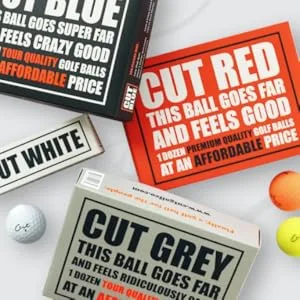 Cut Blue Golf Balls, 4 Piece Urethane (One Dozen) White - golf balls, golf, golf accessories