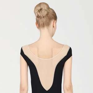 Dance Elite Sashay Dance Leotard  Off Shoulder Illusion Neckline Leotard for Women Adult M Black - dance elite leotard sashay