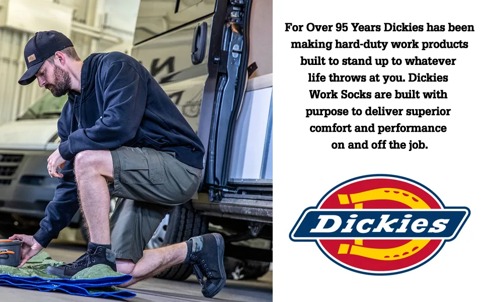 Dickies Men's Dri-Tech Moisture Control Quarter Socks Multi-Pack Shoe Size: 12-15 Black (6 Pairs) - Quarter Socks