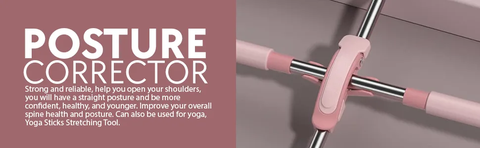 DREAM BRIGHT Back Posture Corrector Stick - Premium Quality Yoga Stick Hunchback Corrector - Yoga Club Posture Stick - Best Yoga Sticks - Back Straightener Posture Corrector for Women/girl - Pink - Strong and reliable stretching stick