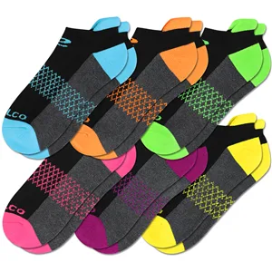 eallco Womens Ankle Socks 6 Pairs Running Athletic Cushioned Sole Socks With Tab 6 Pairs Black 6-10 - product information 17