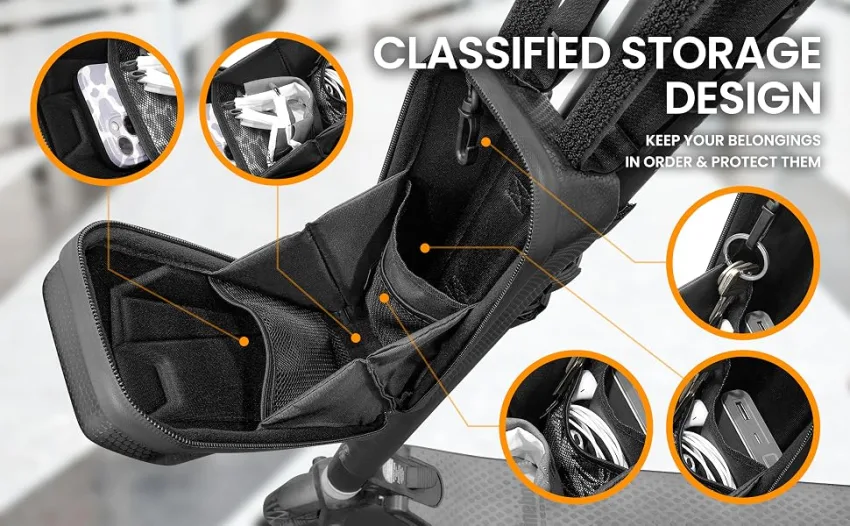 Epessa Universal Scooter Bag, EVA Scooter Handlebar Bag, Waterproof Scooter Front Bag for Carrying Charger Tools Repair Tools/Large Capacity/Portable (2L) - Scooter Handlebar Bag
