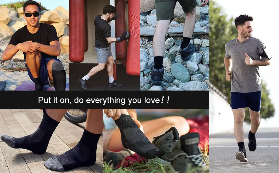 FITRELL 6 Pack Men's Athletic Ankle Socks Cushioned Sports Running Socks 7-9/9-12/12-15 White 9-12 - put it on, do everything you love!!