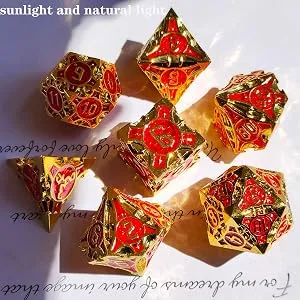GIUADKXD Metal DND Dice Set - D&D Dungeons and Dragons Dice Set Trpg Board Game Polyhedron MTG Dice Set D20 Dice Game Accessories(Rolling Blue) Gunlan-1 - dice set