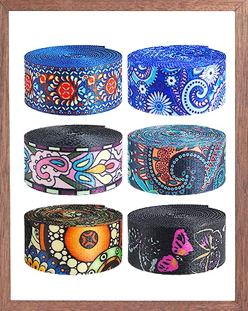 Grosun 6 Rolls 1.5 inch Nylon Webbing Belt Webbing Straps Purse Straps Backpack Straps Nylon Belt in Thermal Transfer Patterns Persian Style - Nylon Webbing Belt Webbing Straps Purse Straps Backpack Straps Nylon Belt