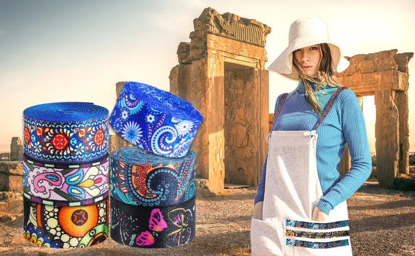 Grosun 6 Rolls 1.5 inch Nylon Webbing Belt Webbing Straps Purse Straps Backpack Straps Nylon Belt in Thermal Transfer Patterns Persian Style - Persian Nylon Webbing Belt Webbing Straps Purse Straps Backpack Straps Nylon Belt