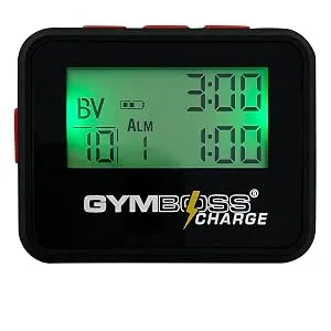 Gymboss Charge Interval Timer and Stopwatch (Black/Red) Black / Red - charge
