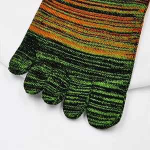 Hellomamma Toe Socks Mens Five Finger Striped Sock Running Athletic Cotton Ankle Sox 5 Pairs Multicoloured 14 7-10 - mens toe socks