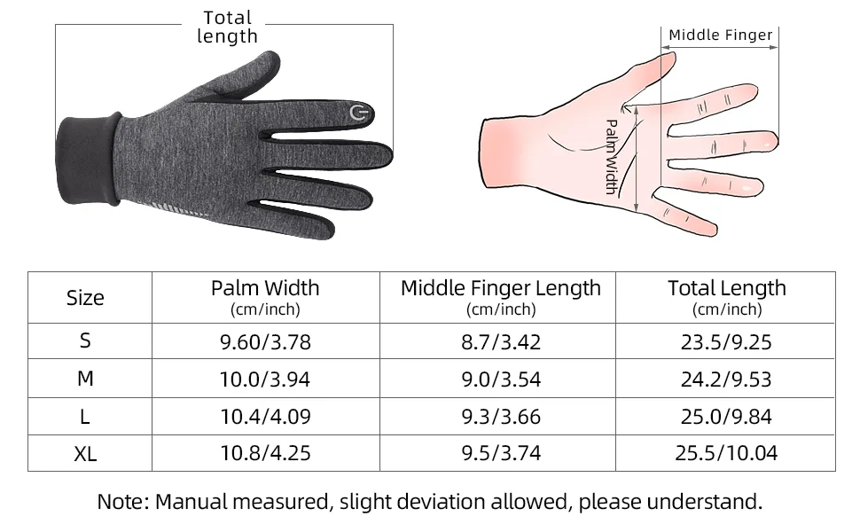 HiCool Winter Gloves,Touch Screen Running Thermal Driving Warm Outdoor Sports Head Gloves for Men Women Grey Medium - size