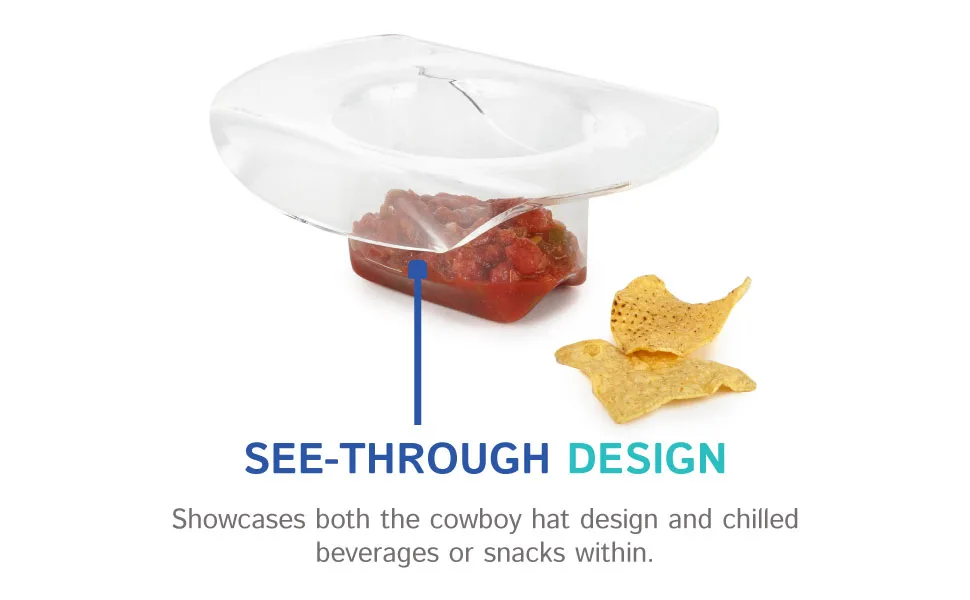 Huang Acrylic Small Cowboy Hat | Perfect for Home Decor or Chip and Dip Serving Bowl | Used for Decor, Dinning, Serving, Hosting | Durable Construction, Easy to Clean Premium Acrylic Clear - See-Through Design