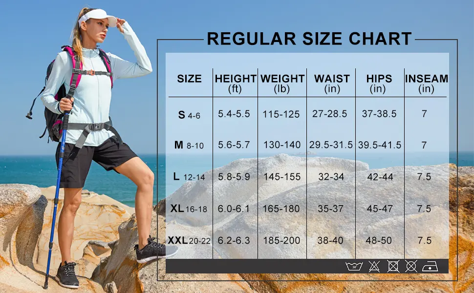 Women's Lightweight Hiking Cargo Shorts Quick Dry Athletic Shorts for Camping Travel Golf with Zipper Pockets Water Resistant Black Medium - product information 8