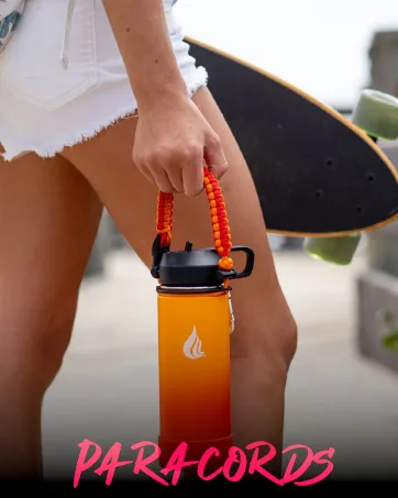 HYDRO CELL Stainless Steel Triple Insulated Water Bottle, 2 Lids (64oz 40oz 32oz 24oz 18oz 14oz) Metal Vacuum Flask with Modern Leakproof Sport Straw Design for Kids and Adults (Sky/Blue - 24oz) Sky/Blue 24oz - Hydro Cell Paracords