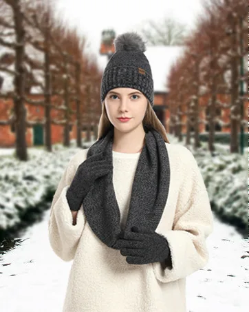 Winter Trapper Hats for Men Warm Trooper Hunting Hat with Ear Flaps Windproof Mask Ushanka Hat for Women Black - women scarf set