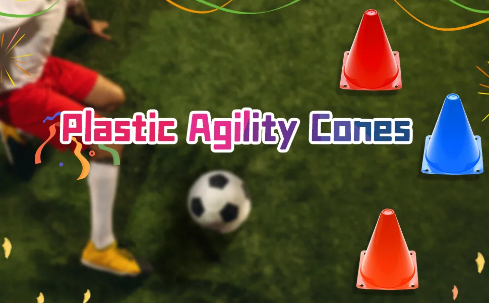 KUQQI 7 Inch Plastic Agility Cones 20 Pack Set, Sports Soccer Flexible Cone for Training, Party, Activity, Traffic(Multicolor) - product information 2