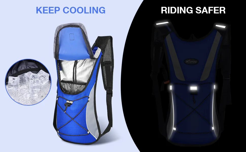 Hydration Pack with 2L Hydration Bladder Lightweight Insulation Water Rucksack Backpack Bladder Bag Cycling Bicycle Bike/Hiking Climbing Pouch Black - hydration backpack