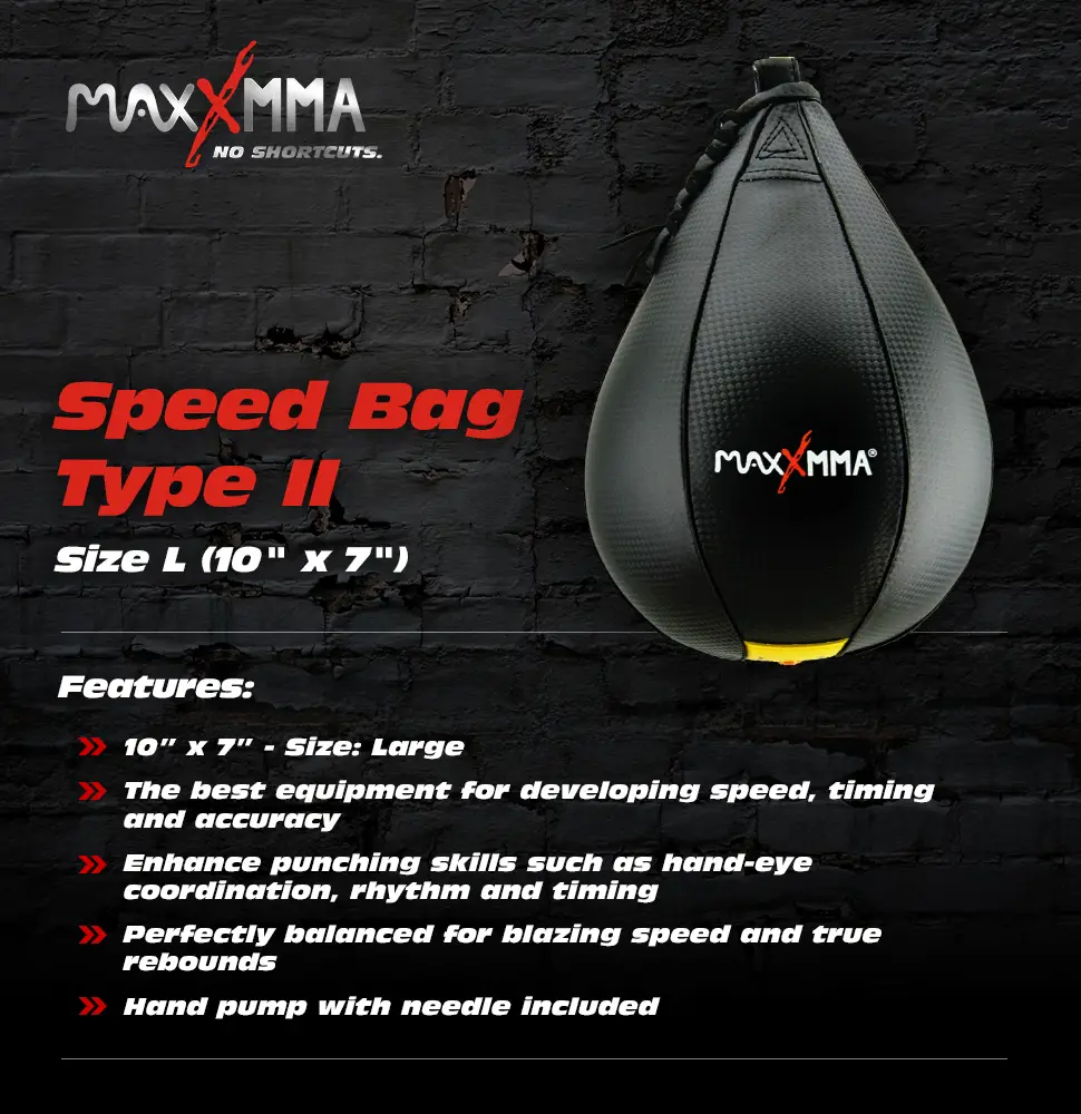 MaxxMMA Speed Bag - Type II - Size L (10" x 7") - product information 17