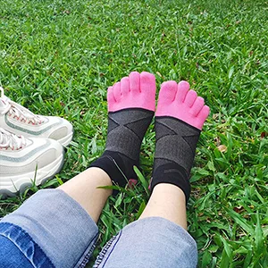 Meaiguo Womens Toe Socks Cotton Five Finger Socks No Show Toe Socks for Running Black/3pairs - shoe