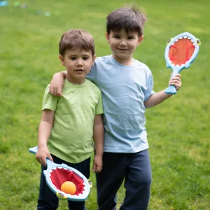 Melissa & Doug Sunny Patch Spark Shark Toss and Catch Net Pool Game With 2 Balls - image