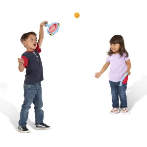 Melissa & Doug Sunny Patch Spark Shark Toss and Catch Net Pool Game With 2 Balls - image