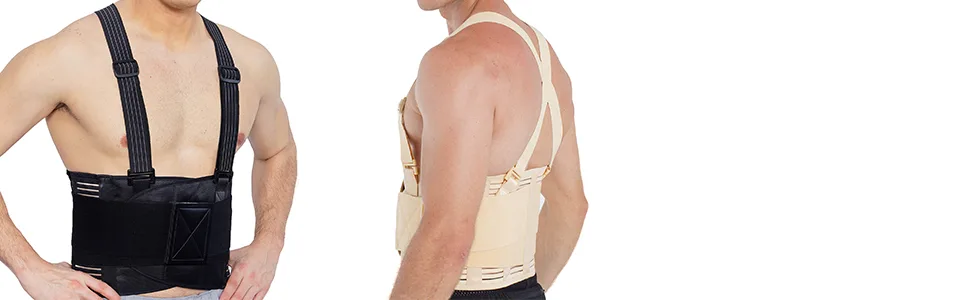 NeoTech Care Adjustable Back Brace Lumbar Support Belt with Suspenders, Black, Size L Large (Pack of 1) Black - neotech care backbrace
