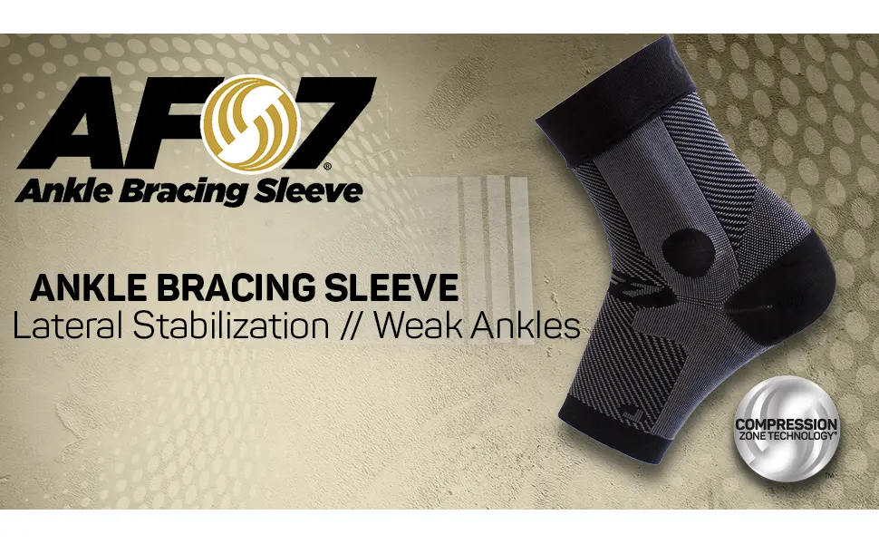 OS1st AF7 Ankle Bracing Sleeve-Left, Black, Large - AF7 Ankle Bracing Sleeve