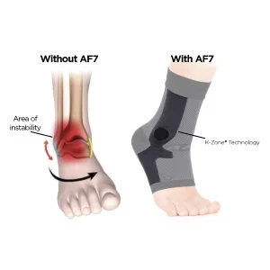 OS1st AF7 Ankle Bracing Sleeve-Left, Black, Large - AF7 Stability