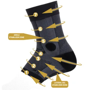OS1st AF7 Ankle Bracing Sleeve-Left, Black, Large - AF7 Zones