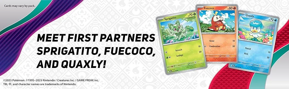 Pokmon TCG: Scarlet & Violet Booster Bundle - Meet first partners Sprigatito, Fuecoco, and Quaxly!