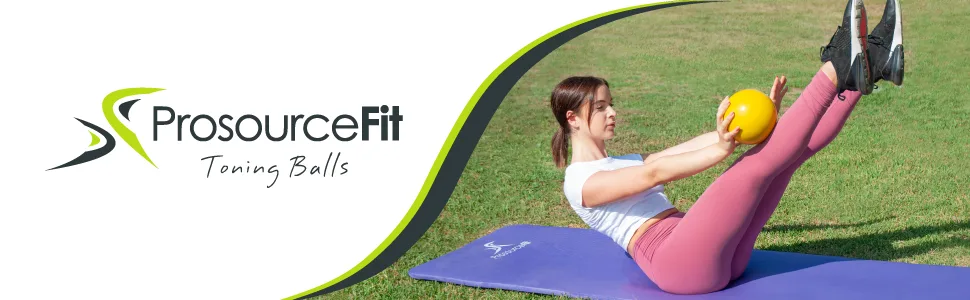 ProsourceFit Weighted Toning Exercise Balls for Pilates Yellow 5lb - ProsourceFit Toning Balls