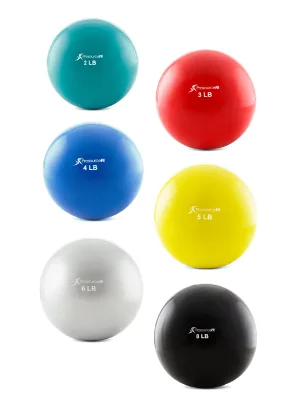 ProsourceFit Weighted Toning Exercise Balls for Pilates Yellow 5lb - : toning ball, weighted ball, weighted balls, exercise ball, exercise balls, pilates ball
