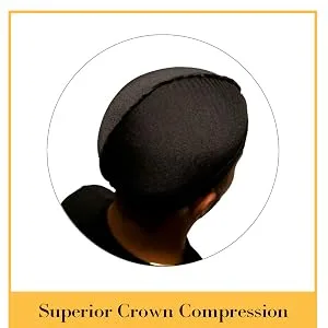 Royalty Headwear Premium Wave Cap, The Best Wave Cap for for 360, 540, and 720 Waves Black - 3456