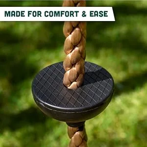 Squirrel Products 6.5 ft Climbing Rope with Platforms - Swing Set Accessories - Additions & Replacements for Active Outdoor Play Equipment - made for comfort and ease