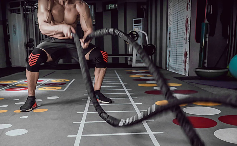 Heavy Jump Rope Skipping Rope Workout Battle Ropes for Men Women Total Body Workouts Power Training Improve Strength Building Muscle - map1