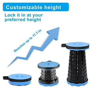 VOLIXOD Foldable Telescoping Stool Portable, Retractable Stool for Adults, Upgraded Collapsible Folding Seats with Load Capacity 550lbs, Camping Stools for Adults Blue - retractable stool