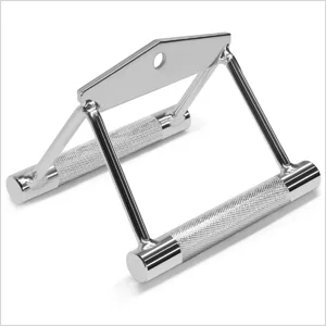 Yes4All Seated Row Double D Handle Cable Attachment  Double D Grip / Double Row Handle for Cable Attachment (Chrome) A. Double Row Chrome - Double grip row cable attachment