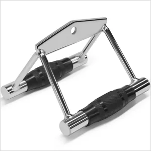 Yes4All Seated Row Double D Handle Cable Attachment  Double D Grip / Double Row Handle for Cable Attachment (Chrome) A. Double Row Chrome - Double grip row cable attachment