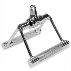 Yes4All Seated Row Double D Handle Cable Attachment  Double D Grip / Double Row Handle for Cable Attachment (Chrome) A. Double Row Chrome - Double grip row cable attachment