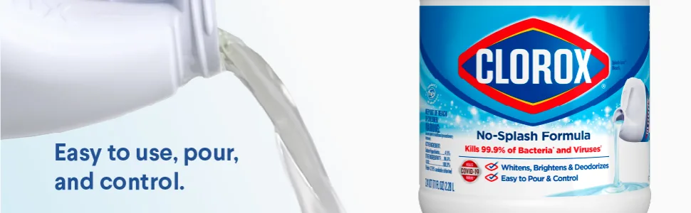 Clorox Splash-Less Bleach, Disinfecting Bleach, Regular  77 Fluid Ounce Bottle - image