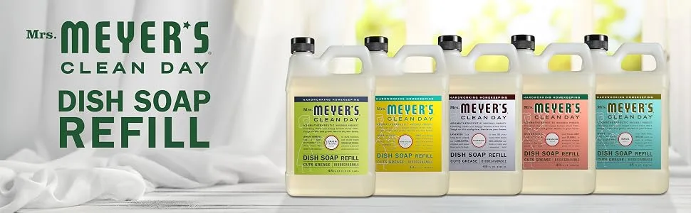 Mrs. Meyer's Liquid Dish Soap Refill, Biodegradable Formula, Peony, 48 fl. oz - Mrs. Meyer