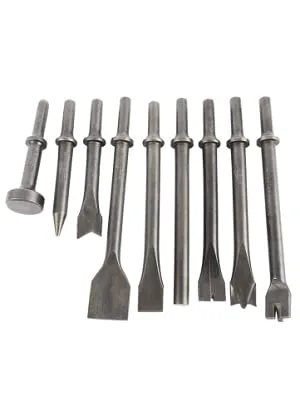 BTSHUB Pneumatic Chisel Set 9pcs Air Hammer Punch Chipping Bits Hammer Drill Tool for Tile Masonry Concrete Brick Stone Work - BTSHUB 9pcs Pneumatic Chisel Set