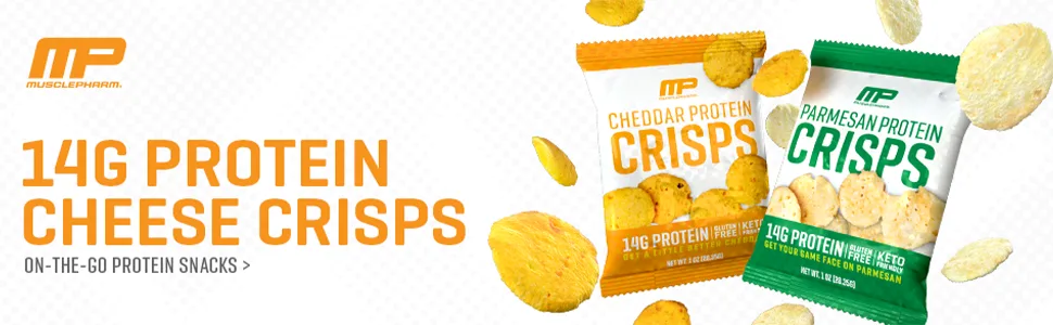 MusclePharm Protein Cheese Crisps, 14g Protein, Parmesan, 1 Ounce, 12 Count - #musclepharm #proteincheesecrisps
