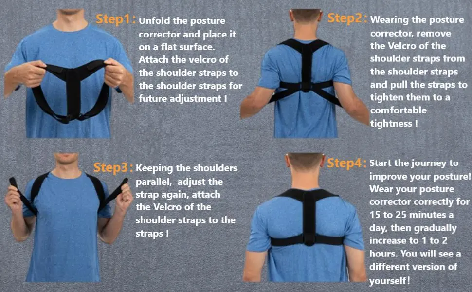 Posture Corrector for Women and Men,Adjustable Upper Back Brace, Breathable Back Support straightener, Providing Pain Relief from Lumbar, Neck, Shoulder, and Clavicle, Back Large - Posture Corrector for Women