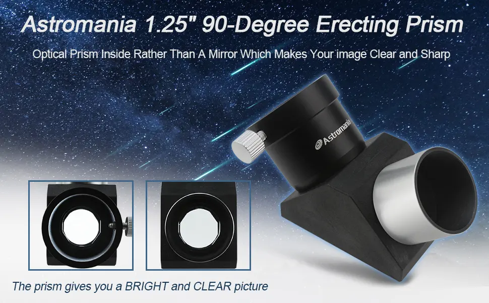 Astromania 1.25" 90-Degree Erecting Prism Optical Prism Inside Rather Than a Mirror which Makes Your Image Clear and Sharp - product information 16